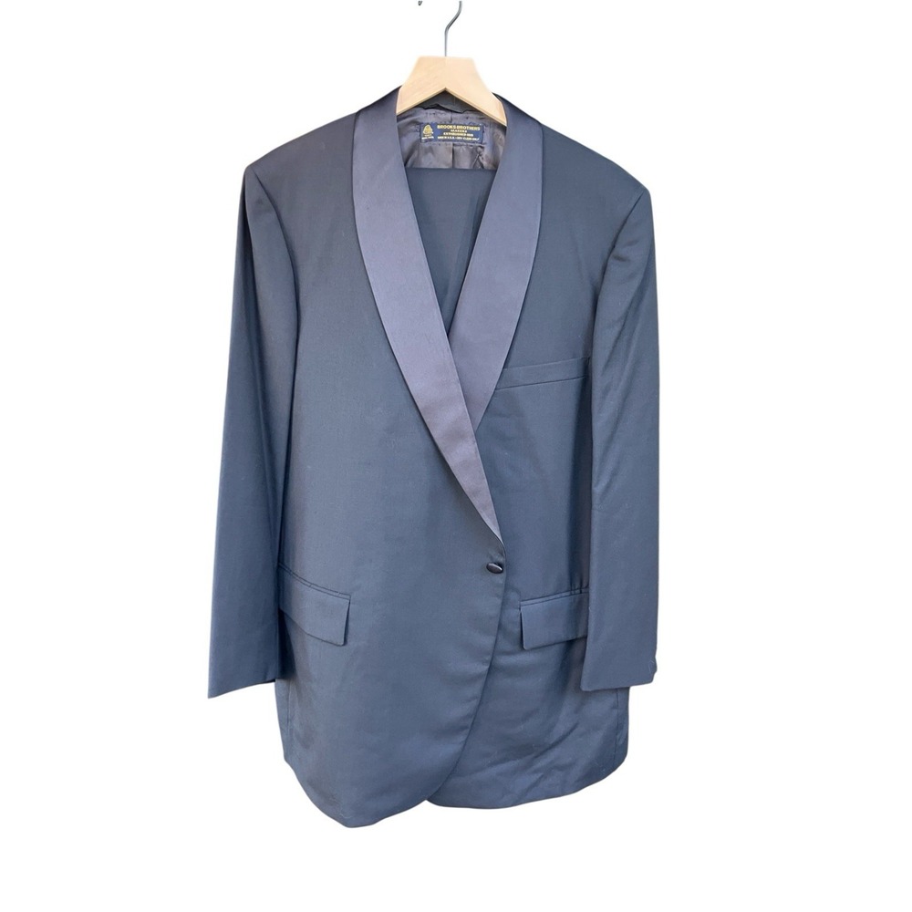 Vtg 1992 Brooks Brothers Makers Wool Tuxedo Suit Union Made USA Mens 48 46x30